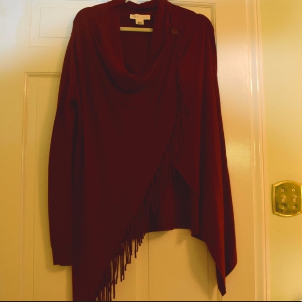 Burgundy Love stitch shawl